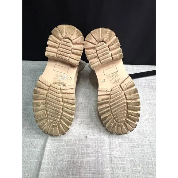 Bacia Chelsea Cream Leather Chunky Sole Ankle Boots With Ribbed Elastic Sides - Picture 3 of 7